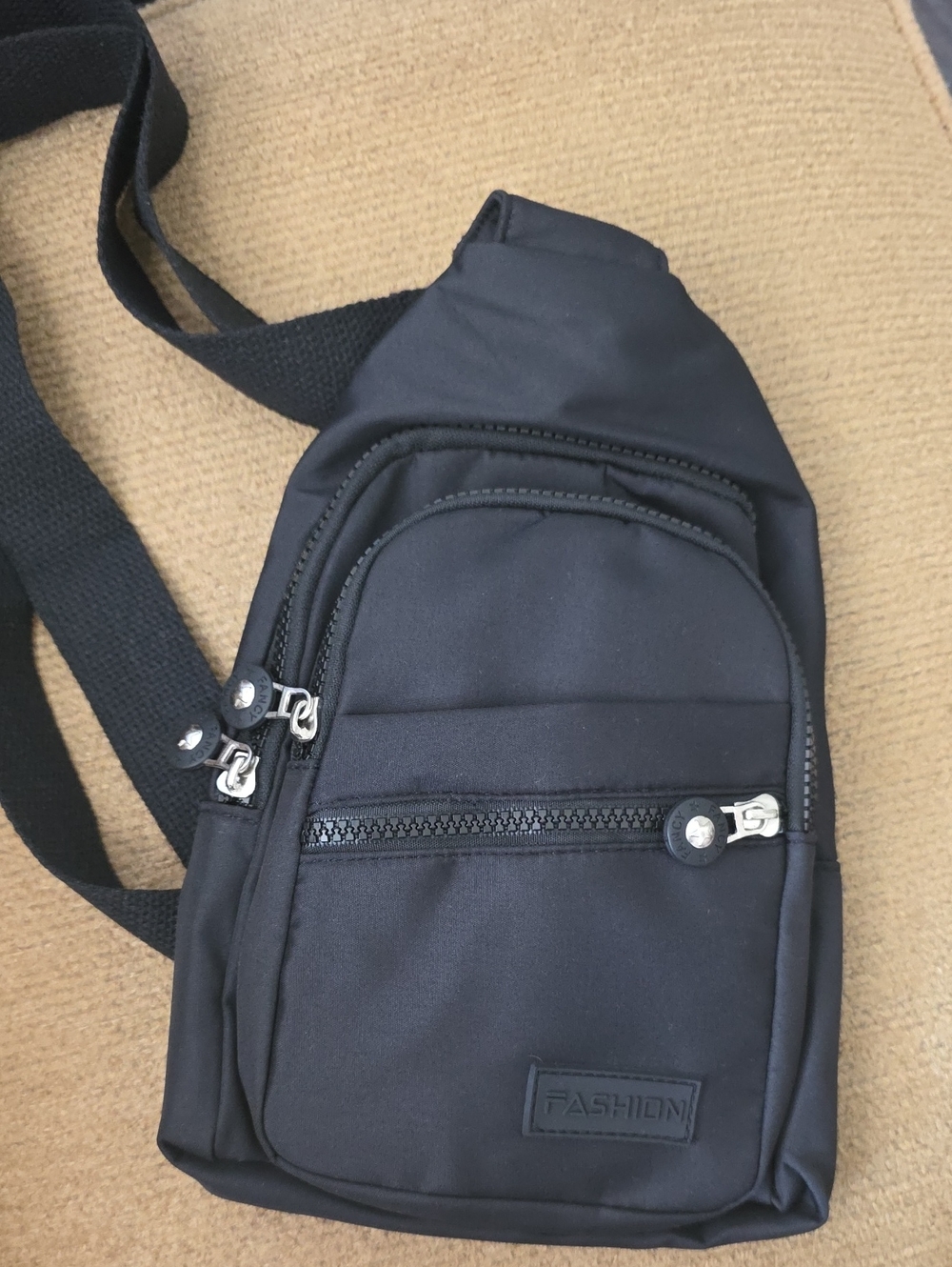 Black Men's Crossbody Sling Bag -
